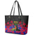 Haiti Independence Day Leather Tote Bag Hibiscus Neg Marron - Wonder Print Shop