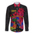 Haiti Independence Day Long Sleeve Button Shirt Hibiscus Neg Marron - Wonder Print Shop