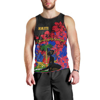 Haiti Independence Day Men Tank Top Hibiscus Neg Marron - Wonder Print Shop