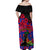 Haiti Independence Day Off Shoulder Maxi Dress Hibiscus Neg Marron - Wonder Print Shop