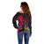 Haiti Independence Day Off Shoulder Sweater Hibiscus Neg Marron - Wonder Print Shop