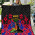 Haiti Independence Day Quilt Hibiscus Neg Marron - Wonder Print Shop