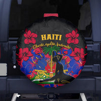 Haiti Independence Day Spare Tire Cover Hibiscus Neg Marron - Wonder Print Shop