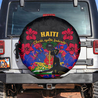 Haiti Independence Day Spare Tire Cover Hibiscus Neg Marron - Wonder Print Shop