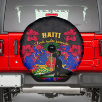 Haiti Independence Day Spare Tire Cover Hibiscus Neg Marron - Wonder Print Shop