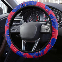 Haiti Independence Day Steering Wheel Cover Hibiscus Neg Marron - Wonder Print Shop