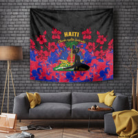 Haiti Independence Day Tapestry Hibiscus Neg Marron - Wonder Print Shop