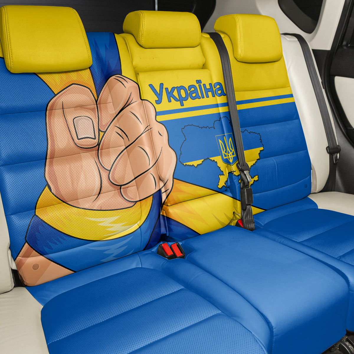 Ukraine Unity Day Back Car Seat Cover Ukrainian Unification Act - Wonder Print Shop