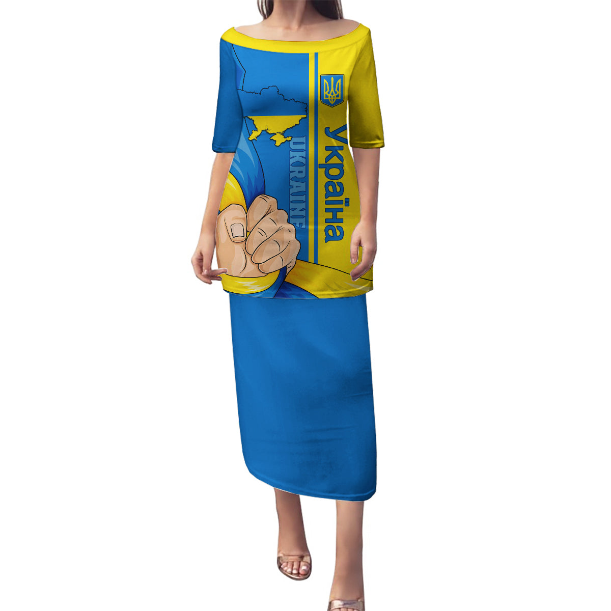 Ukraine Unity Day Family Matching Puletasi Dress and Hawaiian Shirt Ukrainian Unification Act - Wonder Print Shop
