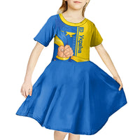Ukraine Unity Day Kid Short Sleeve Dress Ukrainian Unification Act - Wonder Print Shop