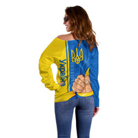 Ukraine Unity Day Off Shoulder Sweater Ukrainian Unification Act - Wonder Print Shop