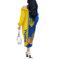 Ukraine Unity Day Off The Shoulder Long Sleeve Dress Ukrainian Unification Act - Wonder Print Shop