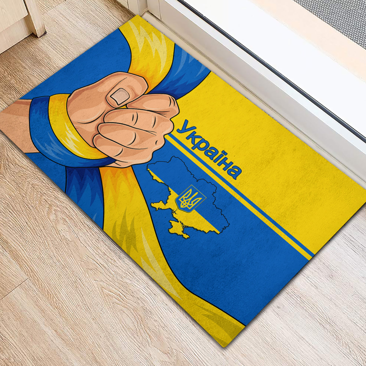 Ukraine Unity Day Rubber Doormat Ukrainian Unification Act - Wonder Print Shop