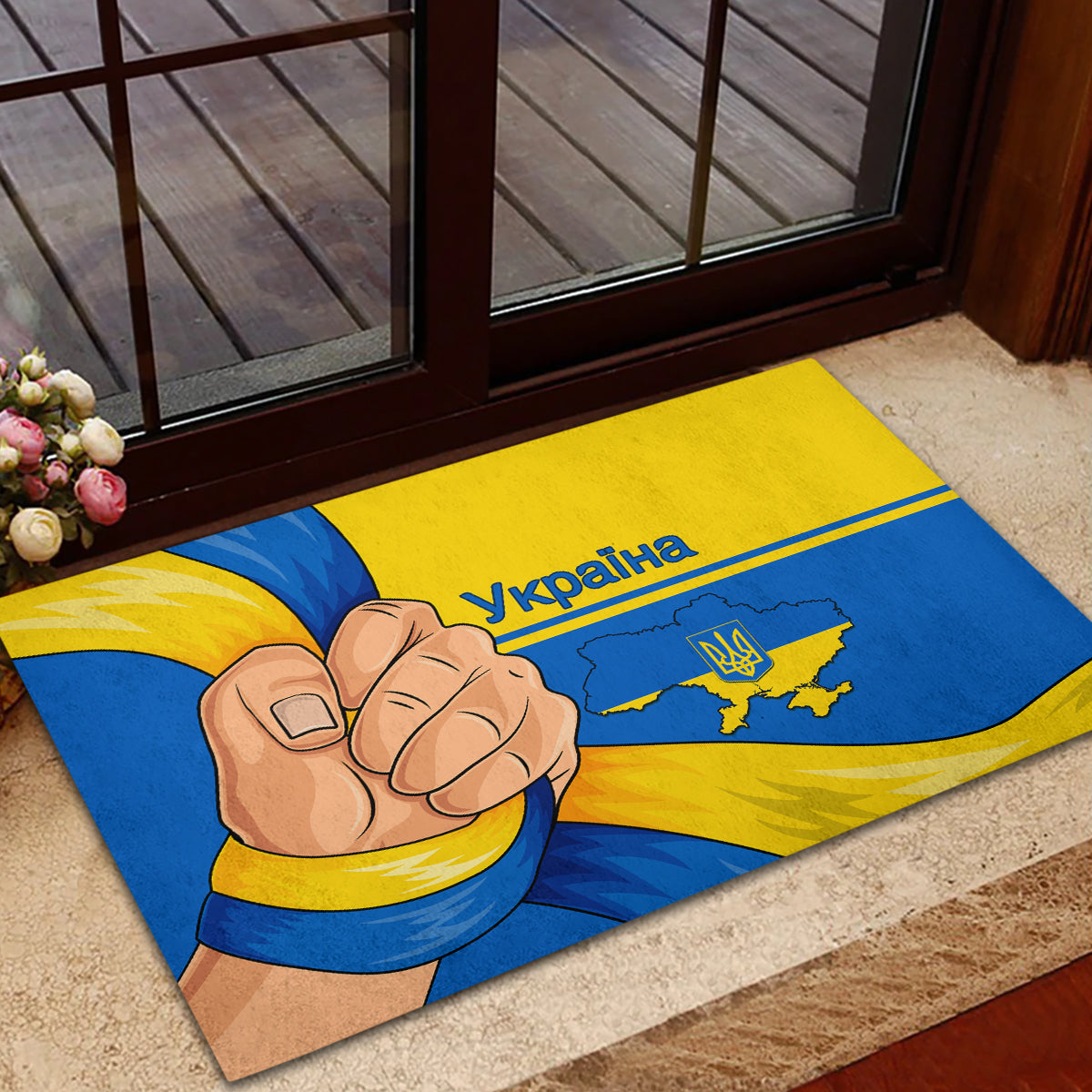 Ukraine Unity Day Rubber Doormat Ukrainian Unification Act - Wonder Print Shop