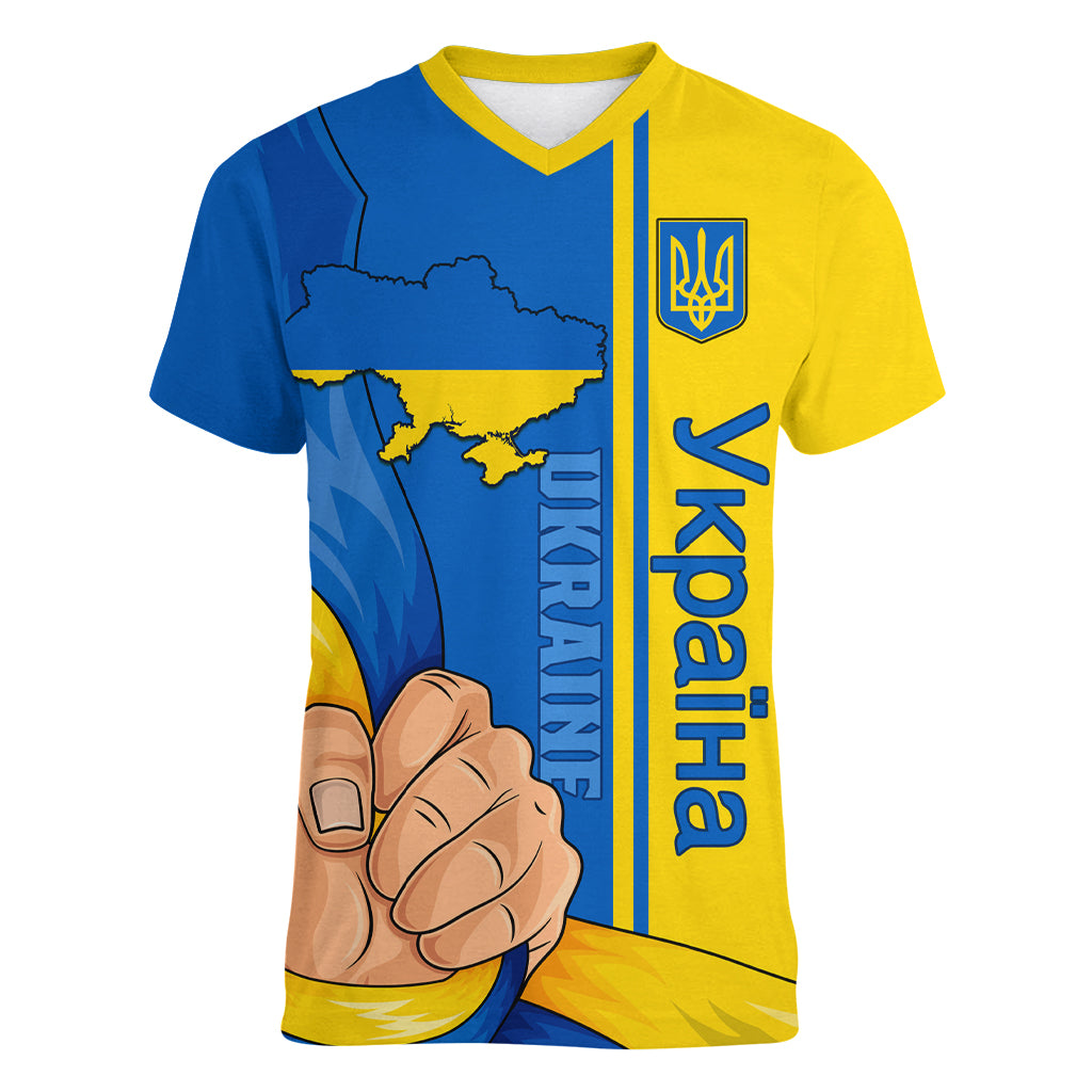 Ukraine Unity Day Women V Neck T Shirt Ukrainian Unification Act - Wonder Print Shop