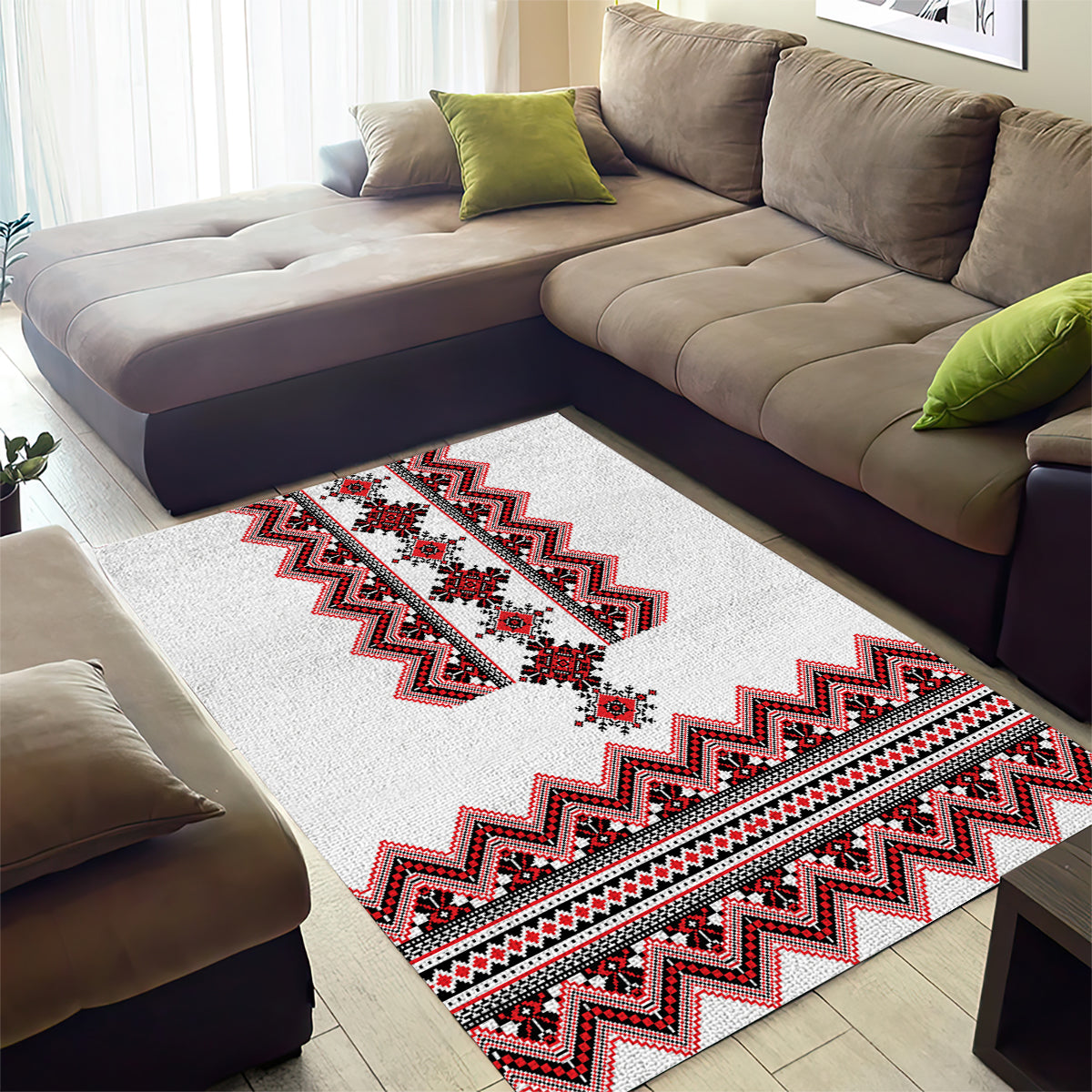 Ukraine Folk Pattern Area Rug Ukrainian Traditional Version - Wonder Print Shop