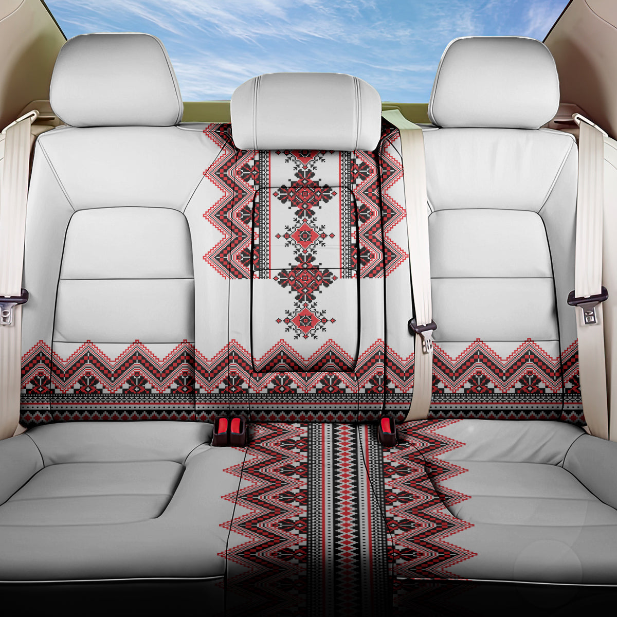 Ukraine Folk Pattern Back Car Seat Cover Ukrainian Traditional Version - Wonder Print Shop