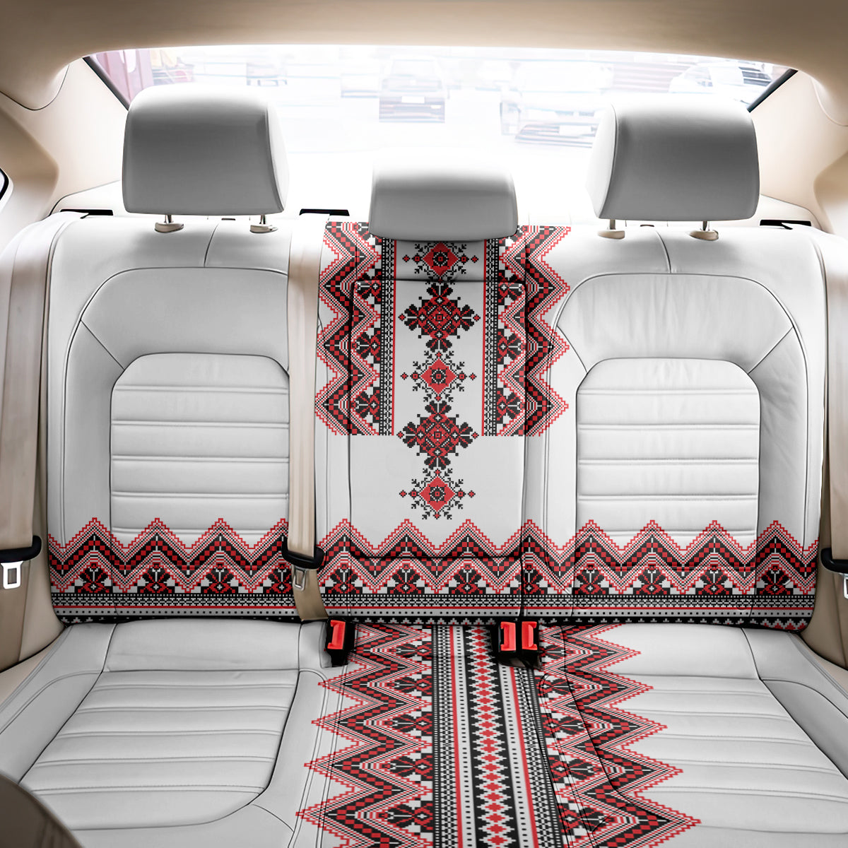 Ukraine Folk Pattern Back Car Seat Cover Ukrainian Traditional Version - Wonder Print Shop