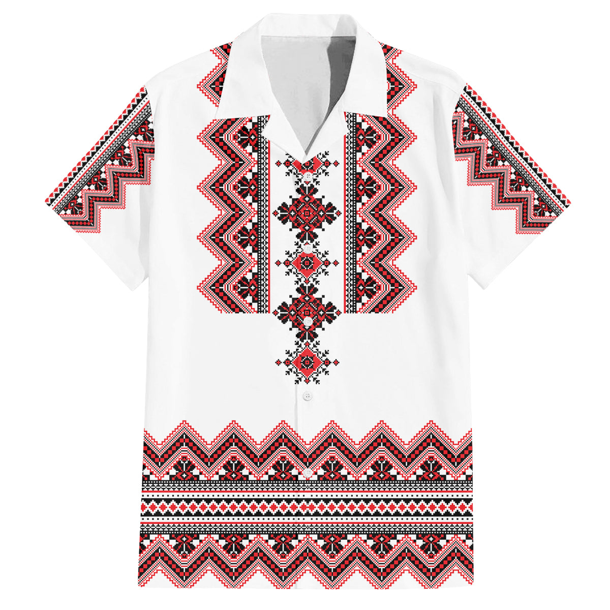 Ukraine Folk Pattern Family Matching Puletasi Dress and Hawaiian Shirt Ukrainian Traditional Version - Wonder Print Shop