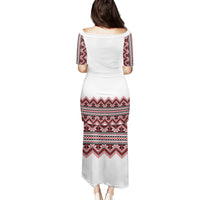 Ukraine Folk Pattern Family Matching Puletasi Dress and Hawaiian Shirt Ukrainian Traditional Version - Wonder Print Shop