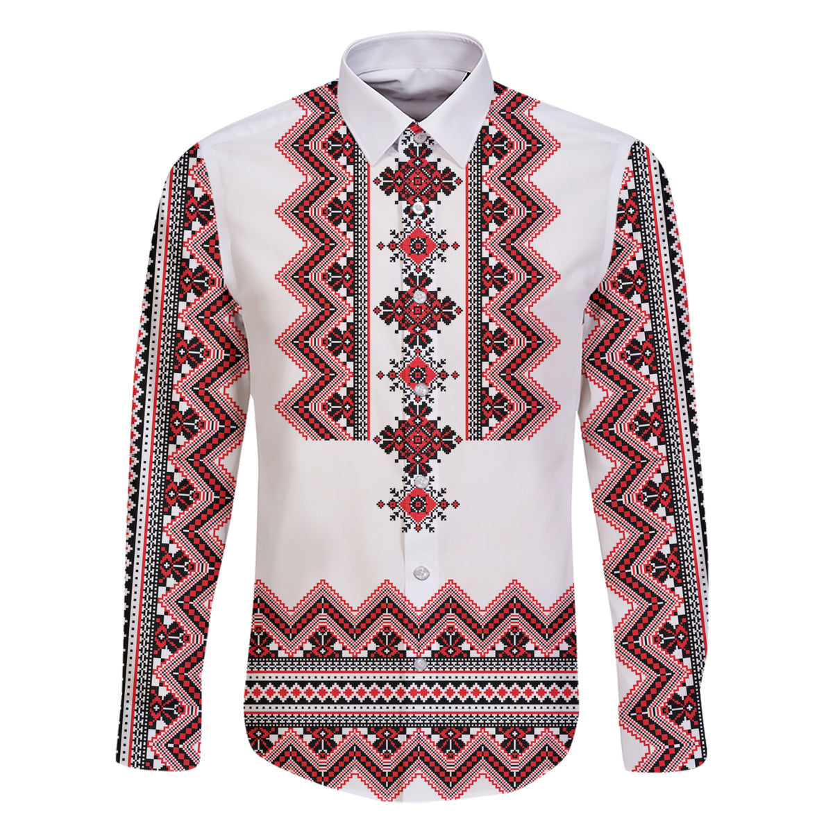 Ukraine Folk Pattern Family Matching Short Sleeve Bodycon Dress and Hawaiian Shirt Ukrainian Traditional Version - Wonder Print Shop