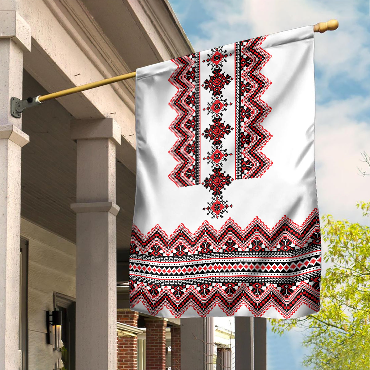 Ukraine Folk Pattern Garden Flag Ukrainian Traditional Version - Wonder Print Shop