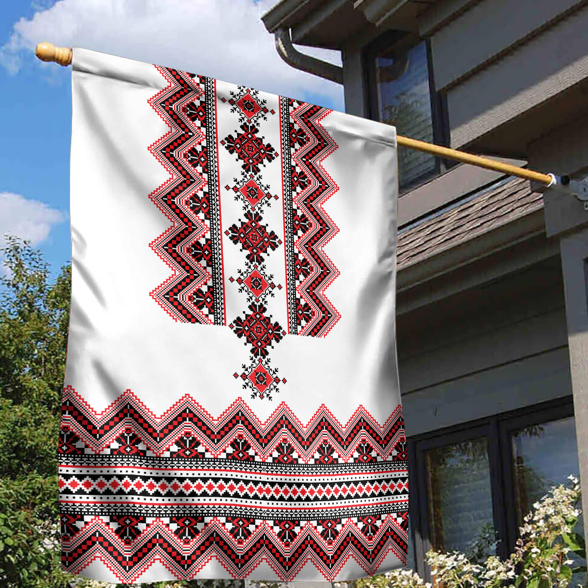 Ukraine Folk Pattern Garden Flag Ukrainian Traditional Version - Wonder Print Shop