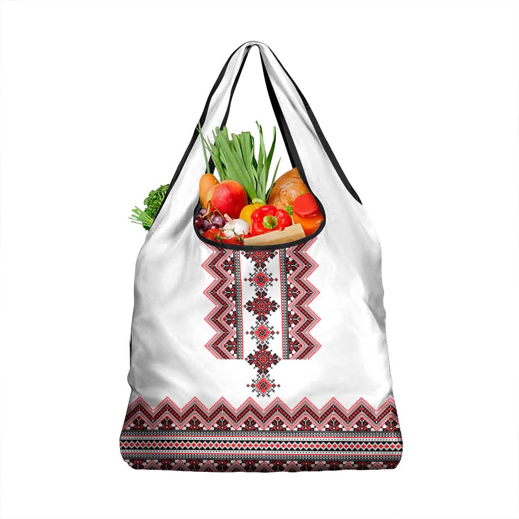 Ukraine Folk Pattern Grocery Bag Ukrainian Traditional Version