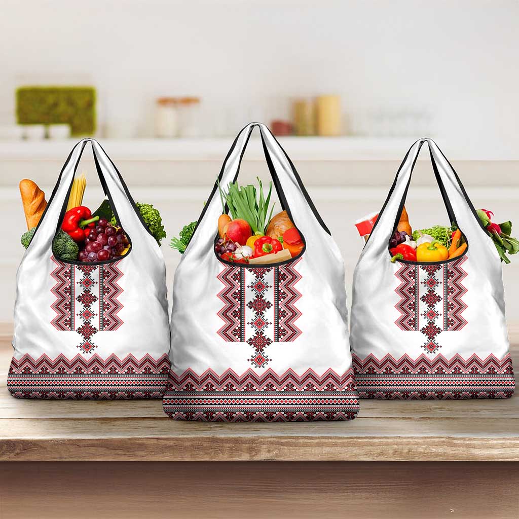 Ukraine Folk Pattern Grocery Bag Ukrainian Traditional Version