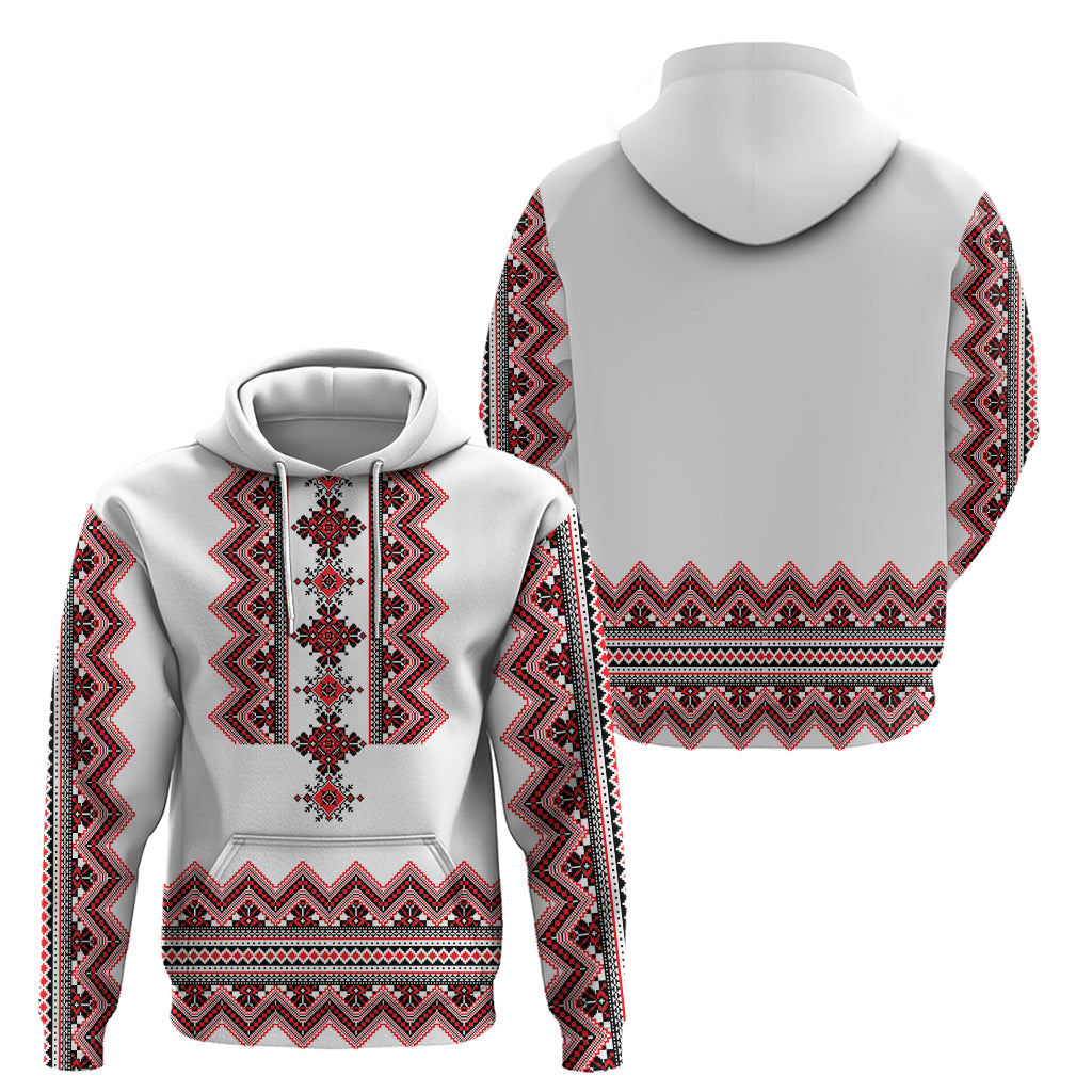 Ukraine Folk Pattern Hoodie Ukrainian Traditional Version - Wonder Print Shop