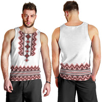 Ukraine Folk Pattern Men Tank Top Ukrainian Traditional Version - Wonder Print Shop