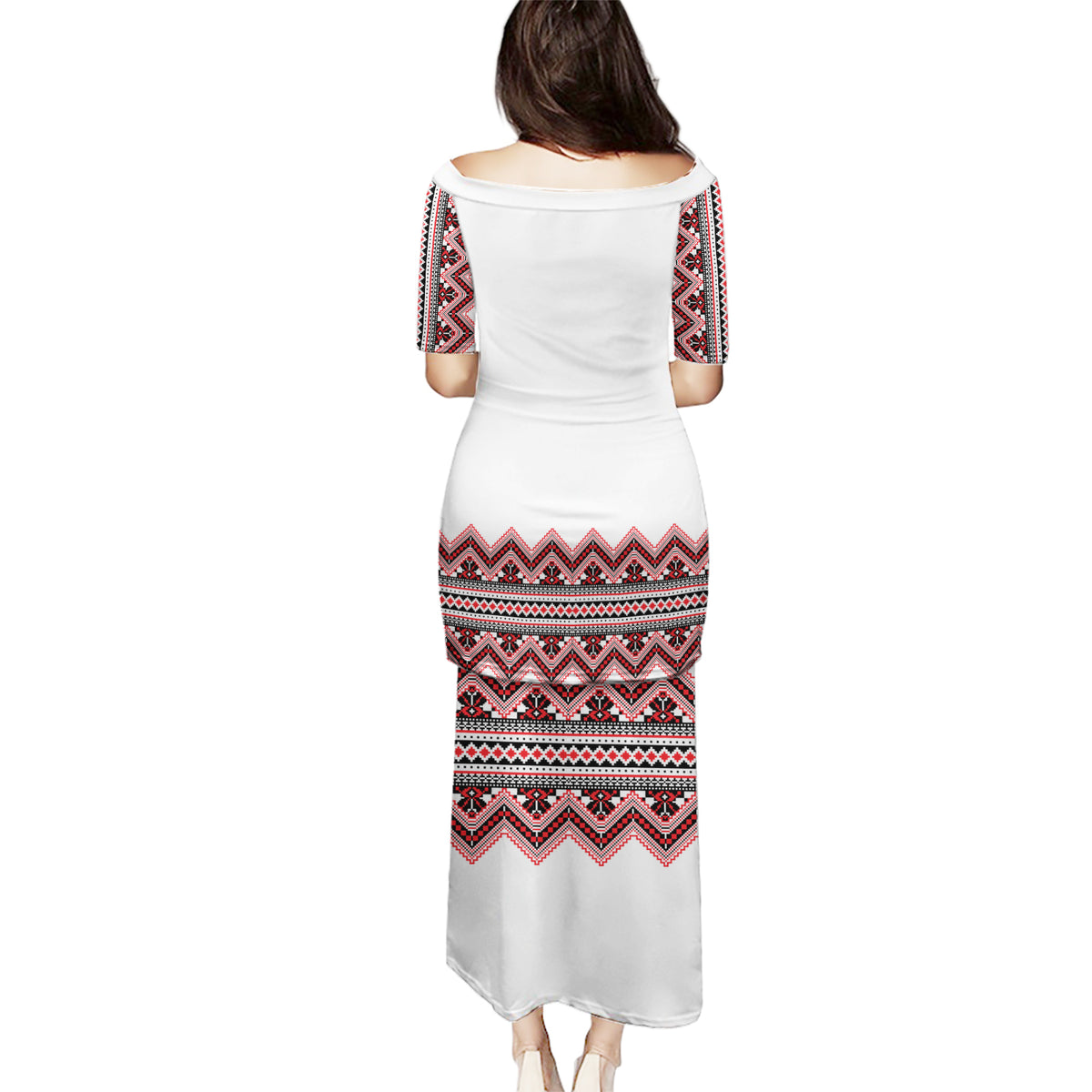 Ukraine Folk Pattern Puletasi Ukrainian Traditional Version - Wonder Print Shop