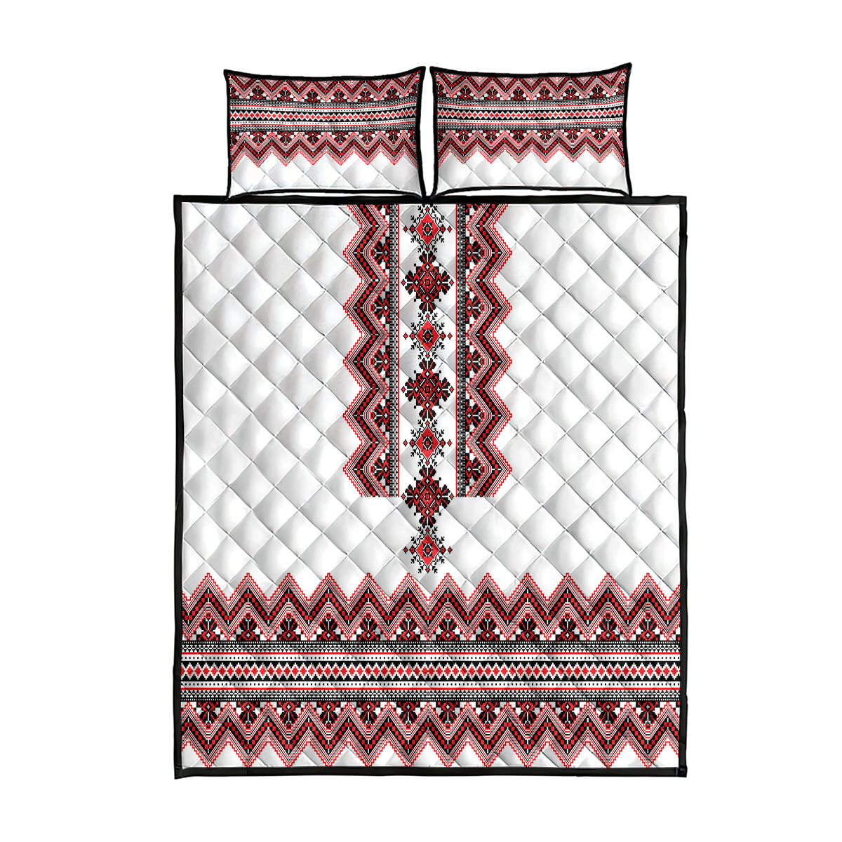 Ukraine Folk Pattern Quilt Bed Set Ukrainian Traditional Version - Wonder Print Shop