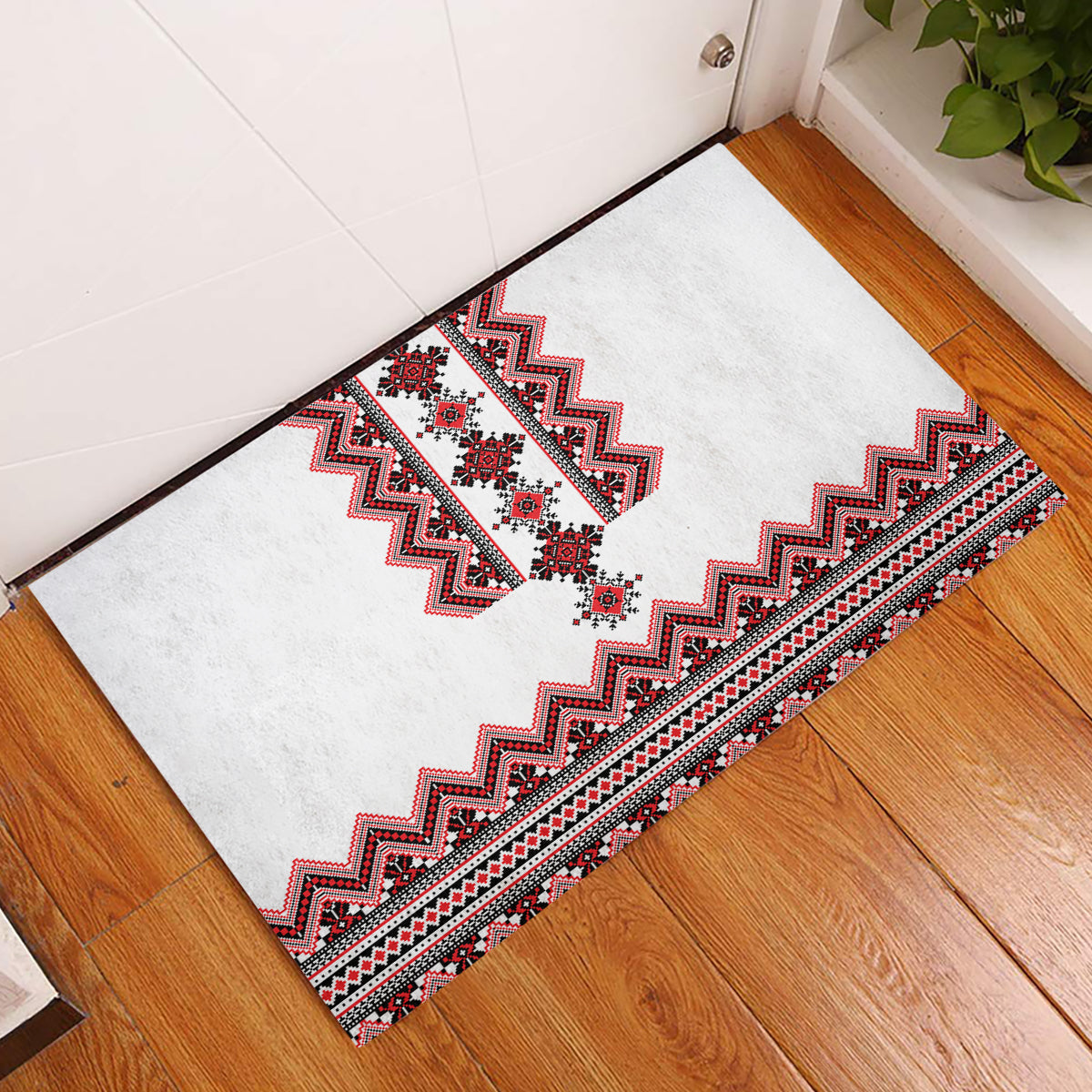 Ukraine Folk Pattern Rubber Doormat Ukrainian Traditional Version - Wonder Print Shop