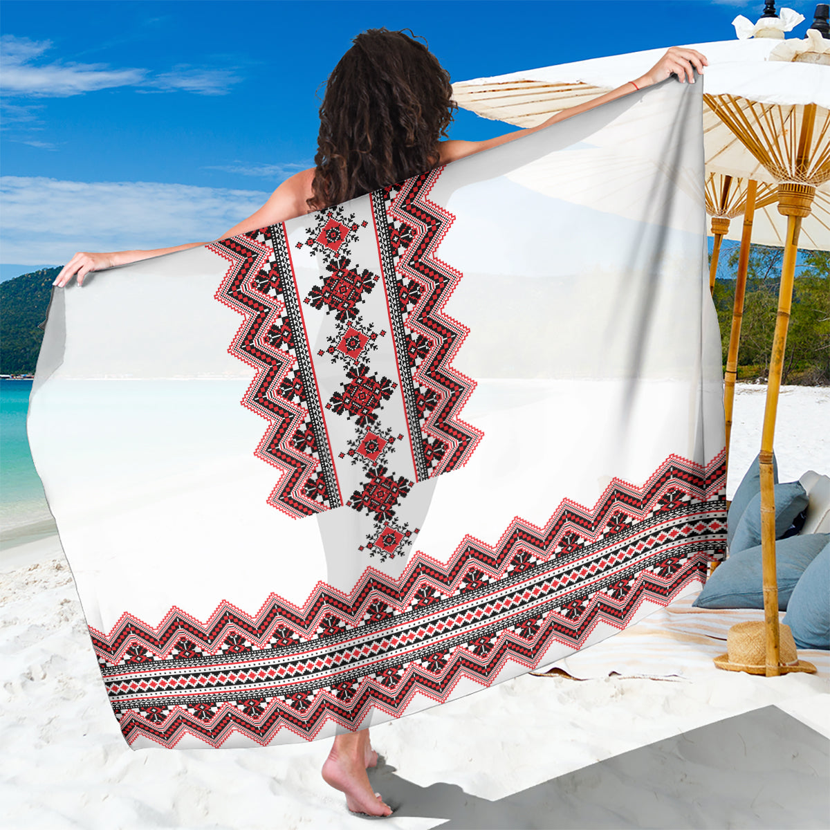 Ukraine Folk Pattern Sarong Ukrainian Traditional Version - Wonder Print Shop