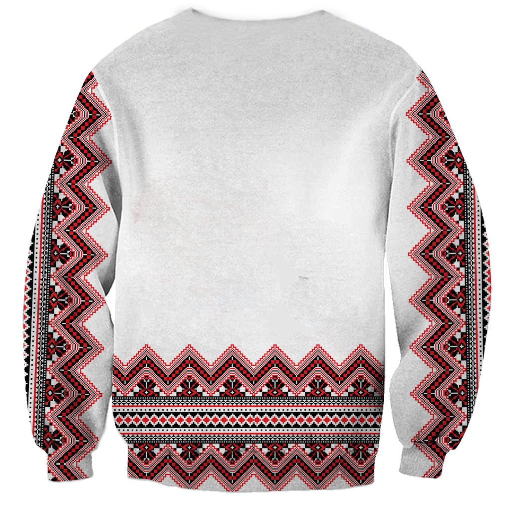 Ukraine Folk Pattern Sweatshirt Ukrainian Traditional Version - Wonder Print Shop