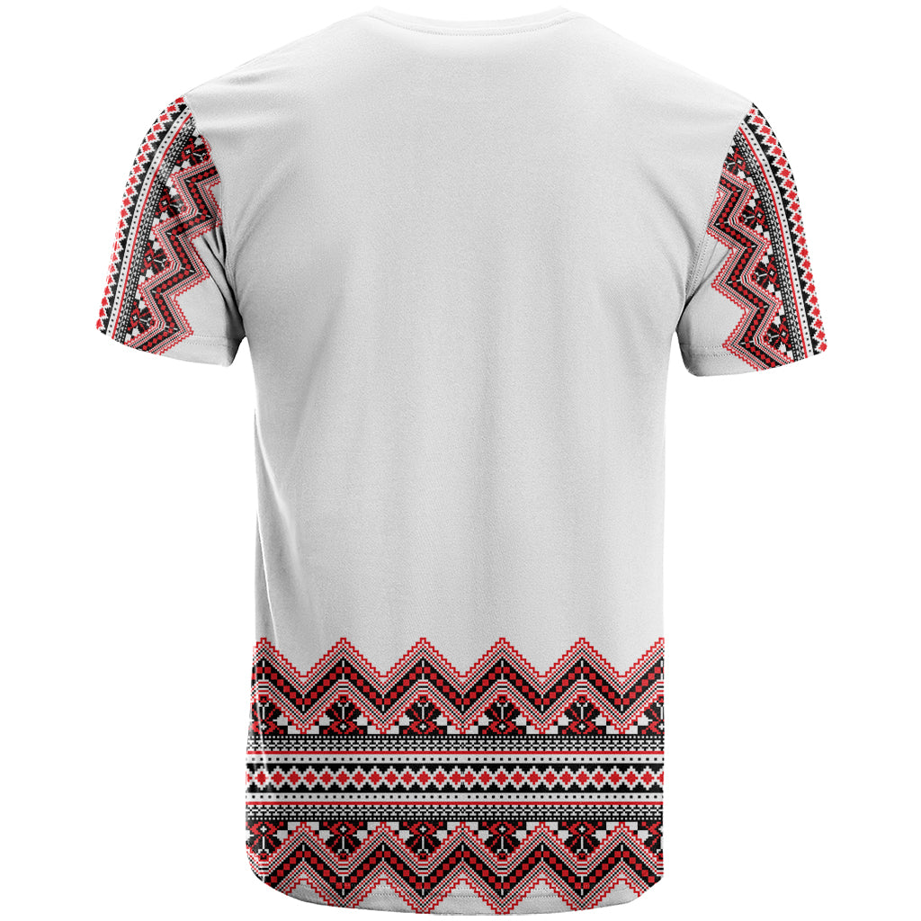 Ukraine Folk Pattern T Shirt Ukrainian Traditional Version - Wonder Print Shop