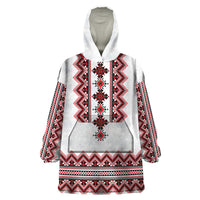 Ukraine Folk Pattern Wearable Blanket Hoodie Ukrainian Traditional Version - Wonder Print Shop