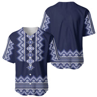 Ukraine Folk Pattern Baseball Jersey Ukrainian Navy Blue Version - Wonder Print Shop