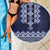 Ukraine Folk Pattern Beach Blanket Ukrainian Navy Blue Version - Wonder Print Shop