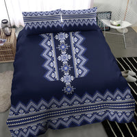 Ukraine Folk Pattern Bedding Set Ukrainian Navy Blue Version - Wonder Print Shop
