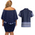 Ukraine Folk Pattern Couples Matching Off Shoulder Short Dress and Hawaiian Shirt Ukrainian Navy Blue Version - Wonder Print Shop