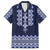 Ukraine Folk Pattern Family Matching Off Shoulder Maxi Dress and Hawaiian Shirt Ukrainian Navy Blue Version - Wonder Print Shop