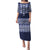 Ukraine Folk Pattern Family Matching Puletasi Dress and Hawaiian Shirt Ukrainian Navy Blue Version - Wonder Print Shop