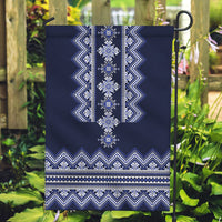 Ukraine Folk Pattern Garden Flag Ukrainian Navy Blue Version - Wonder Print Shop