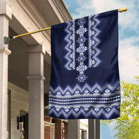 Ukraine Folk Pattern Garden Flag Ukrainian Navy Blue Version - Wonder Print Shop