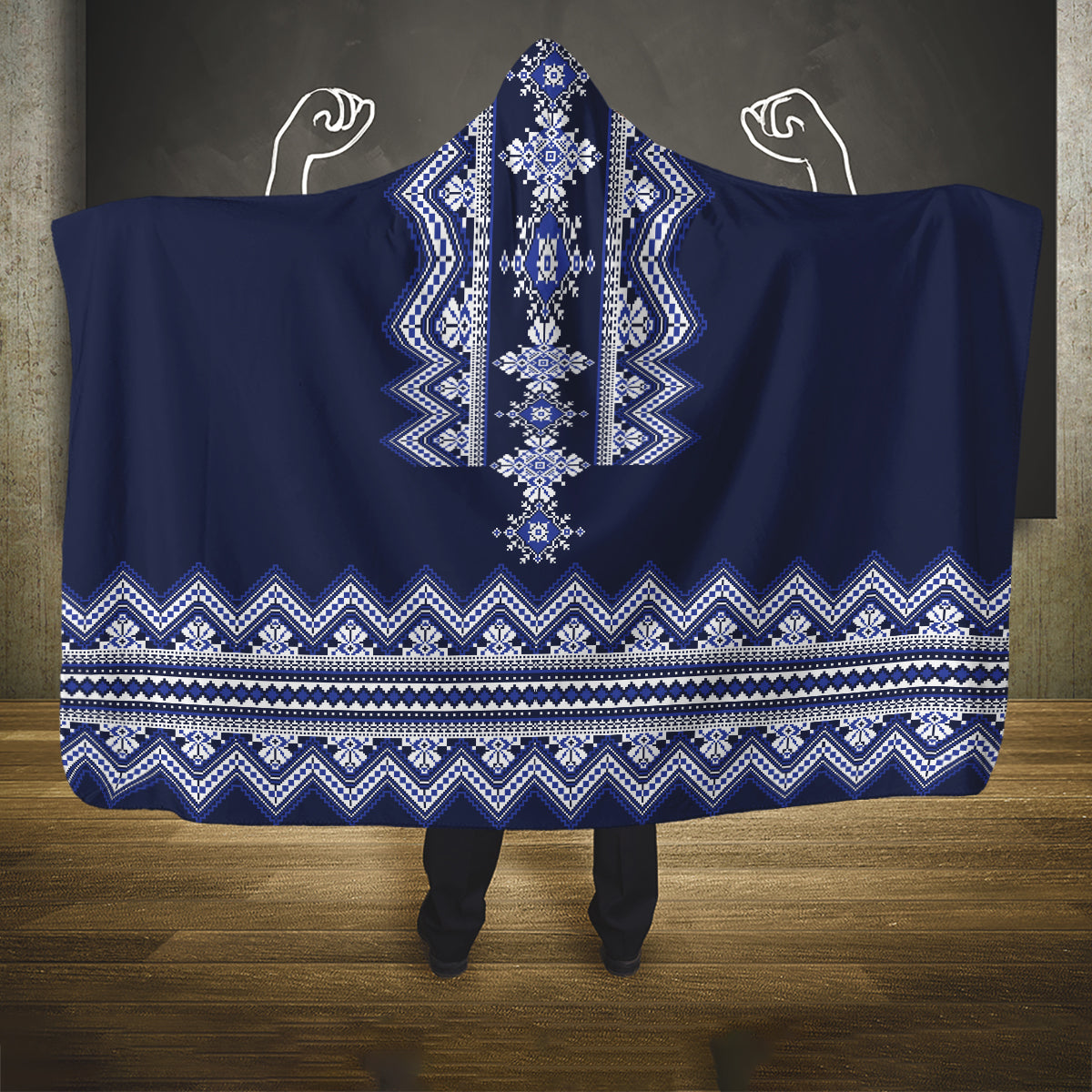 ukraine-folk-pattern-hooded-blanket-ukrainian-navy-blue-version