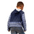 Ukraine Folk Pattern Kid Hoodie Ukrainian Navy Blue Version - Wonder Print Shop