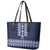 Ukraine Folk Pattern Leather Tote Bag Ukrainian Navy Blue Version - Wonder Print Shop
