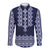 Ukraine Folk Pattern Long Sleeve Button Shirt Ukrainian Navy Blue Version - Wonder Print Shop